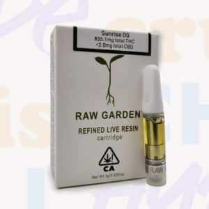 Raw garden carts live resin vape cartridge 1g cannabis