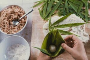 decarb weed cannabis on baking sheet in oven
